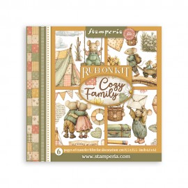STAMPERIA RUB-ON TRANSFER 15,5 x15,5 6szt COZY FAMILY
