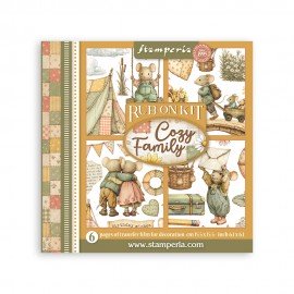 STAMPERIA RUB-ON TRANSFER 15,5 x15,5 6szt COZY FAMILY