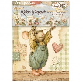STAMPERIA PAPIER RYŻOWY A6 8szt COZY FAMILY