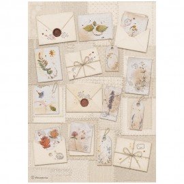 STAMPERIA PAPIER RYŻOWY A4 FLOWERS AND POEMS LITERY