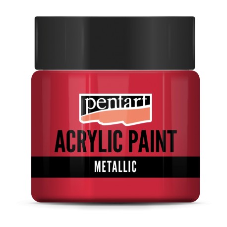 PENTART FARBA AKRYLOWA 50 ml METALICZNY CZERWONY