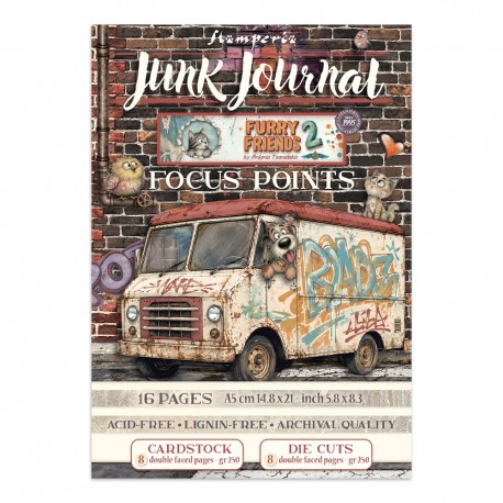 STAMPERIA JUNK JOURNAL A5 FURRY FRIENDS 2