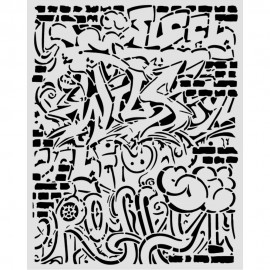 STAMPERIA SZABLON 3D 20x25 cm FURRY FRIENDS 2 GRAFFITI