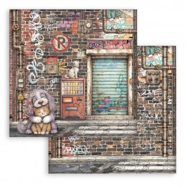 STAMPERIA PAPIER DO SCRAP 12" FURRY FRIENDS 2 STREET ART