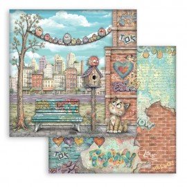 STAMPERIA PAPIER DO SCRAP 12" FURRY FRIENDS 2 KLATKA