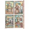 STAMPERIA PAPIER RYŻOWY A4 FURRY FRIENDS 2 KARTY
