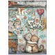 STAMPERIA PAPIER RYŻOWY A4 FURRY FRIENDS 2 ODJECHANY KOT