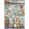 STAMPERIA PAPIER RYŻOWY A4 FURRY FRIENDS 2 ODJECHANY KOT