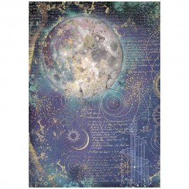 STAMPERIA PAPIER RYŻOWY A4 COSMOS KSIĘŻYC