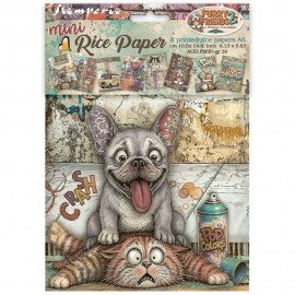 STAMPERIA PAPIER RYŻOWY A6 8szt FURRY FRIENDS 2
