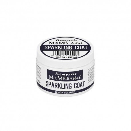 STAMPERIA BLACK SPARKLING COAT 150ml PASTA CZARNA POŁYSKUJĄCA