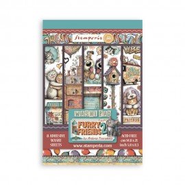 STAMPERIA PAPIER WASHI A5 8szt FURRY FRIENDS 2