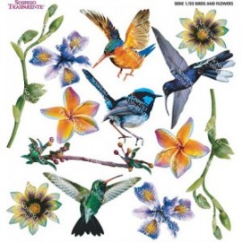 SOSPESO FOLIA NADRUKOWANA BIRD & FLOWERS